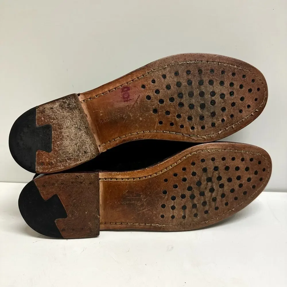 EUC RARE Rancourt & Co. Dark Brown Suede Moc Loafer Handsewn Made in USA 10
